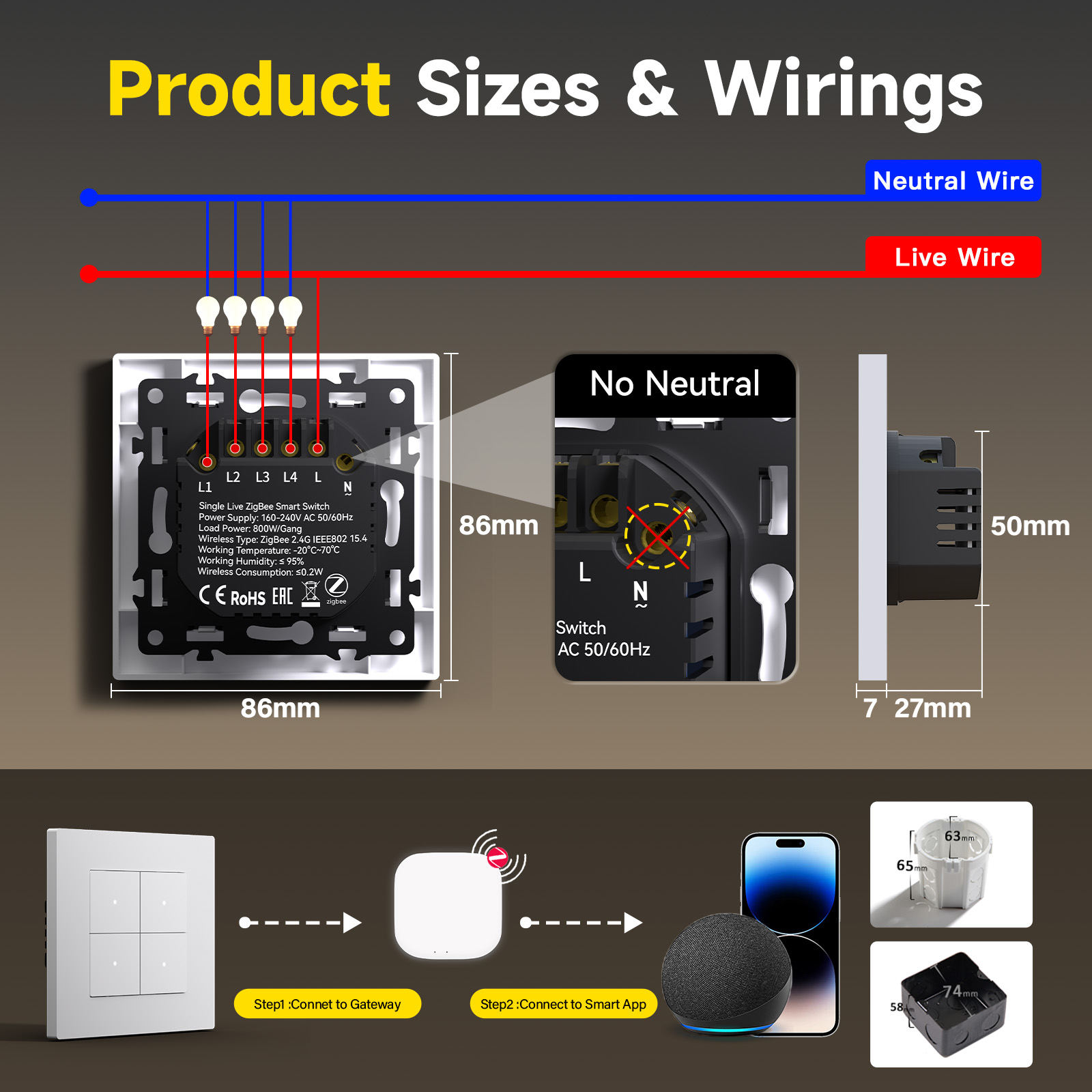 BSEED ZigBee Click Switches Gl - огляд і ціна Smart Home Yellow